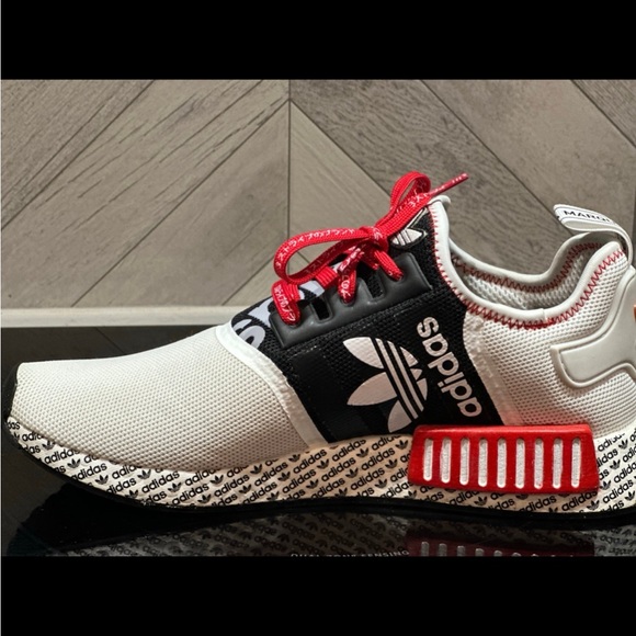 Adidas NMD_R1 “ Print Boost -White Black Red” 9.5 custom - Picture 3 of 8